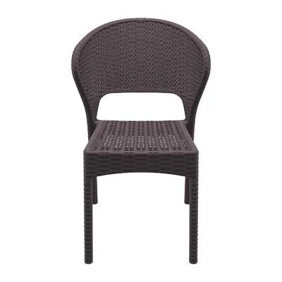 Ketterman Stacking Patio Dining Side Chair Brayden Studio Color: Brown