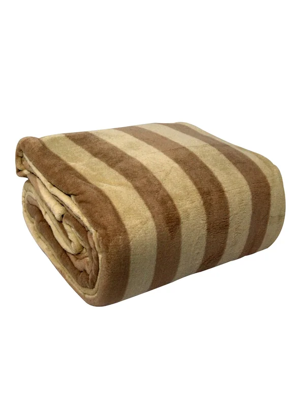 LCM Home Fashions Luxury Striped Microplush Blanket