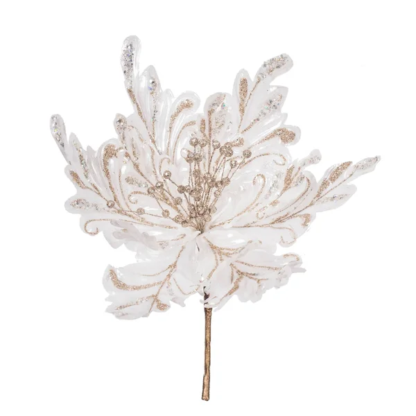 Vickerman OF180101 17x22 White Poinsettia 14x22 Flower 3/Bg
