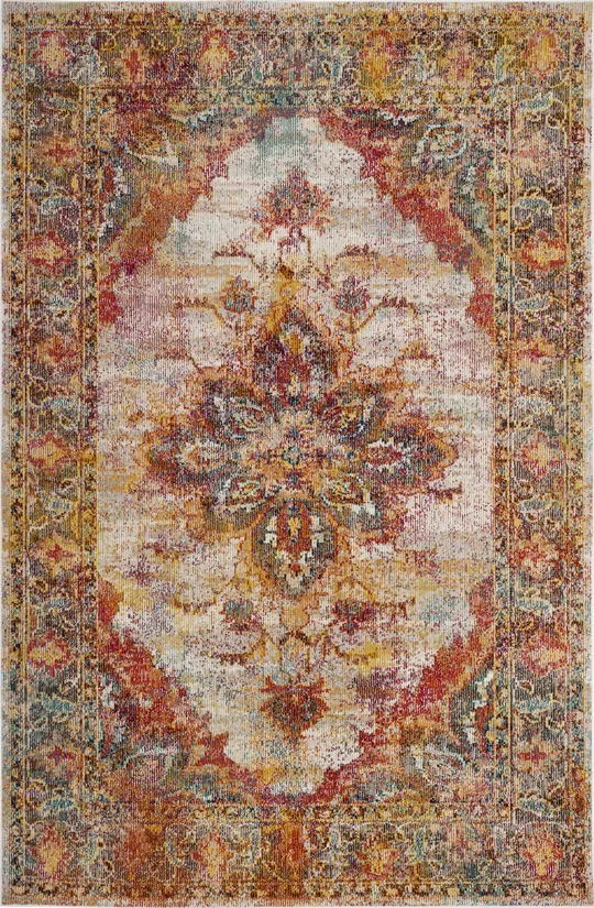 Safavieh CRS508V Crystal Cream - Rose Area Rug - 7& x 7& Round