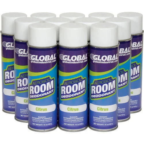 Global Industrial Air Freshener, Citrus 15 oz. Can, 12 Refills/Case