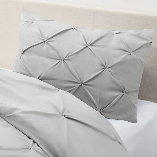 Nestl Bedding Pinch Pleat Duvet and Comforter Set - Down Alternative Comforter and Ultra Soft Microfiber Duvet Set - King - Beig