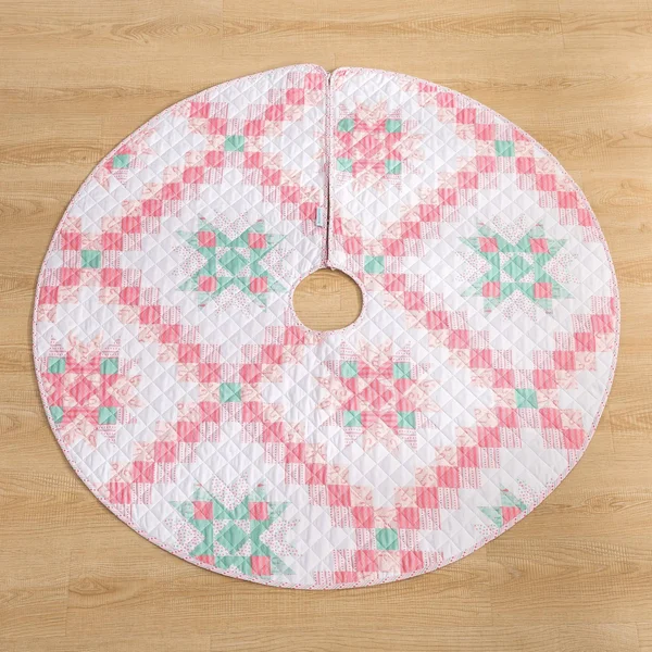 Country Living 48 in. Retro Star Polyester Microfiber Quilted Tree Skirt