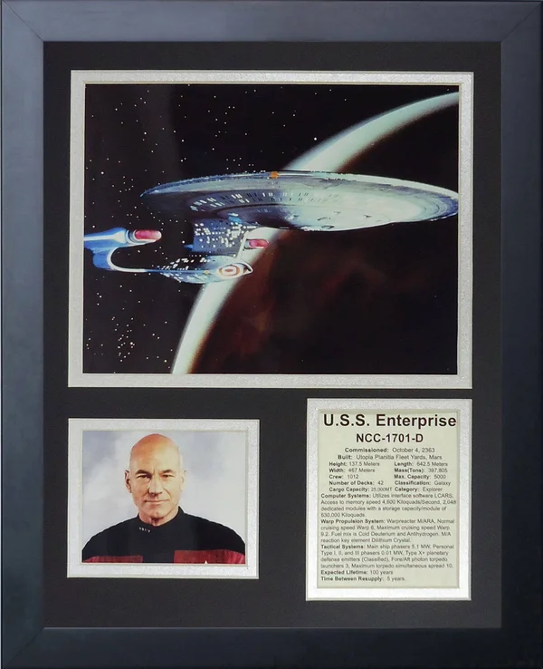 Legends Never Die Star Trek Next Generation Ship Framed Memorabilia