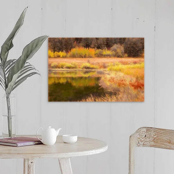 Autumn Pond, Canvas Wall Art, 24x16, Great Big Canvas