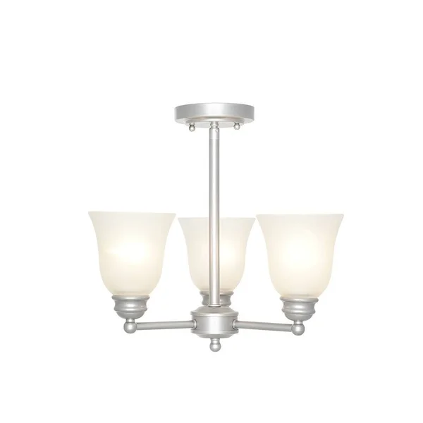 3-Light Semi-Flushmount - Silver