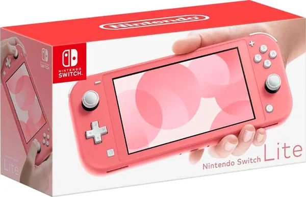 New Nintendo Switch Lite Coral Console Bundle with 4 Games: The Legend of Zelda: Breath of The Wild, Super Mario Odyssey, Super