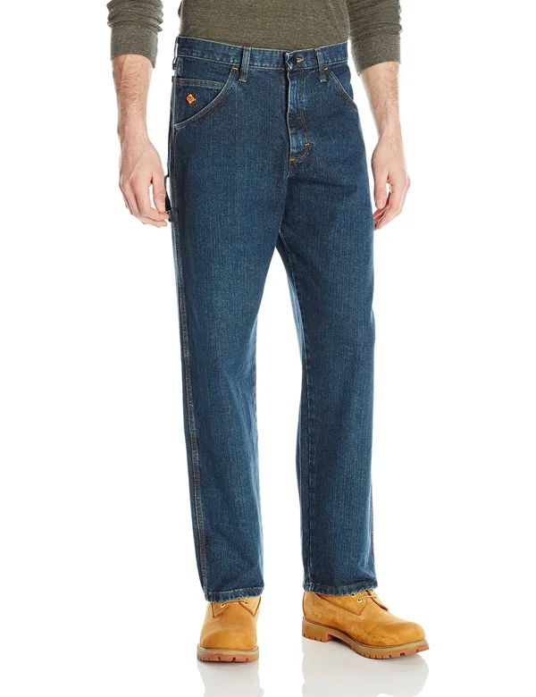 Wrangler Riggs Jeans: Men's FR3W02 I FR Relaxed Fit Indigo Blue Carpenter Jeans