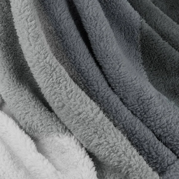 Sherpa Fleece Ombre Throw Blanket Charcoal Grey - 60x22 x 80x22