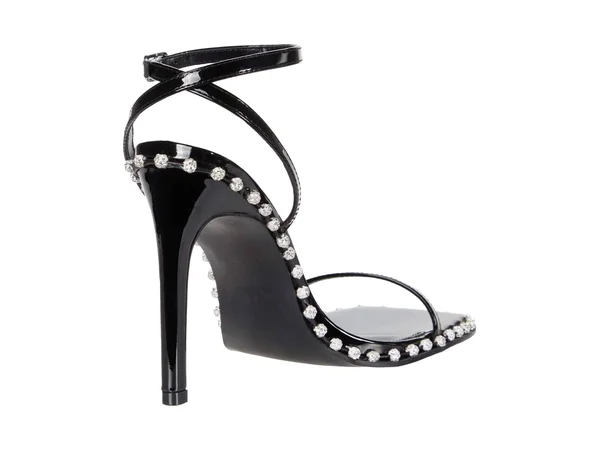 Steve Madden Women's Zelle Rhinestone Studded Heeled Sandals Black Multi (5 - Black Multi)