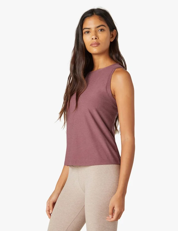 Beyond Yoga Balanced Muscle Tank, Size X-Large in Chocolate Cherry Heather at Nordstrom