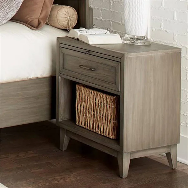 Riverside Furniture Vogue 1 Drawer Nightstand in Gray Wash