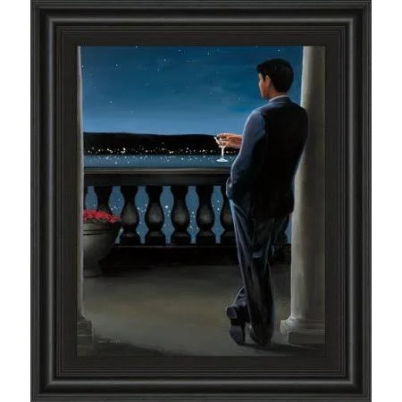 Classy Art Wholesalers Thinking of Her by James Wiens Framed Painting Print, Blue