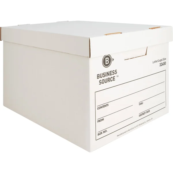 Business Source BSN32450 Medium Duty Storage Box, White