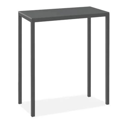 Room & Board, Modern Parsons 4 Person Patio Bar Table w/ Leg 24d 48W 42h 1.5x22 in Grey, 48W 24d 42h, Grey Recycled HDPE T