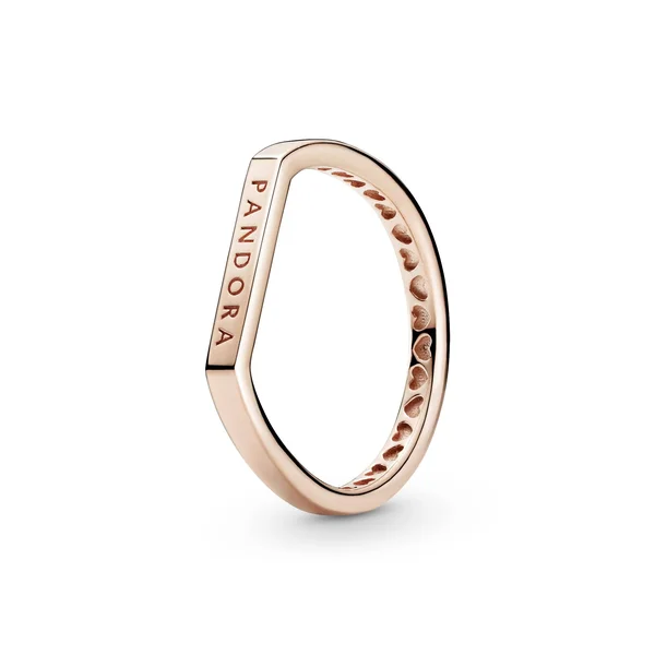 Pandora Logo Bar Stacking Ring - Size 5, Gold, 189048C00-50