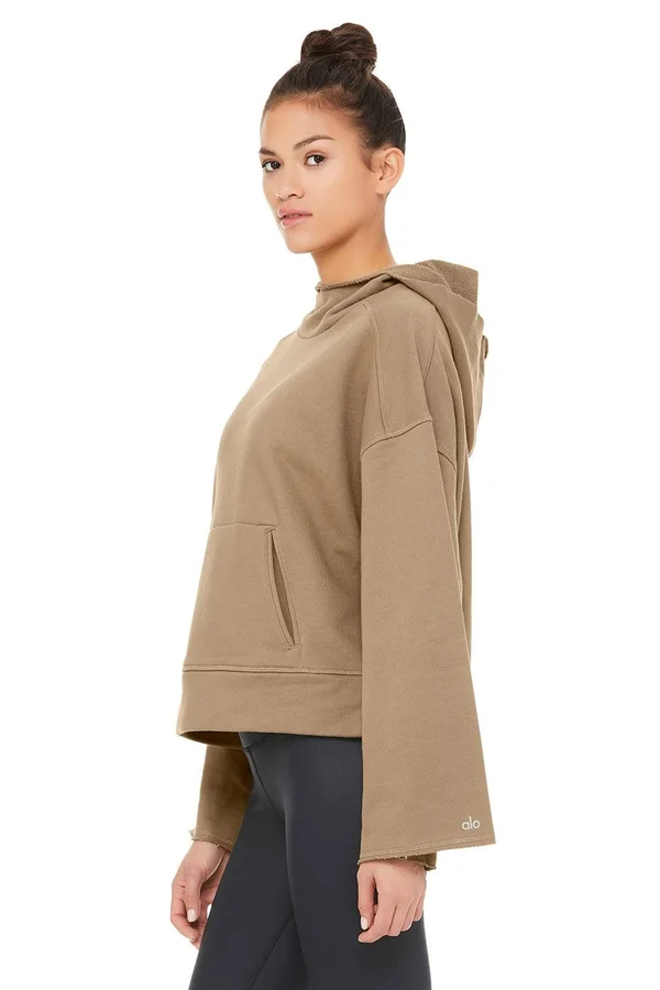 Alo Yoga, Low Key Hoodie in Gravel, Size: XS