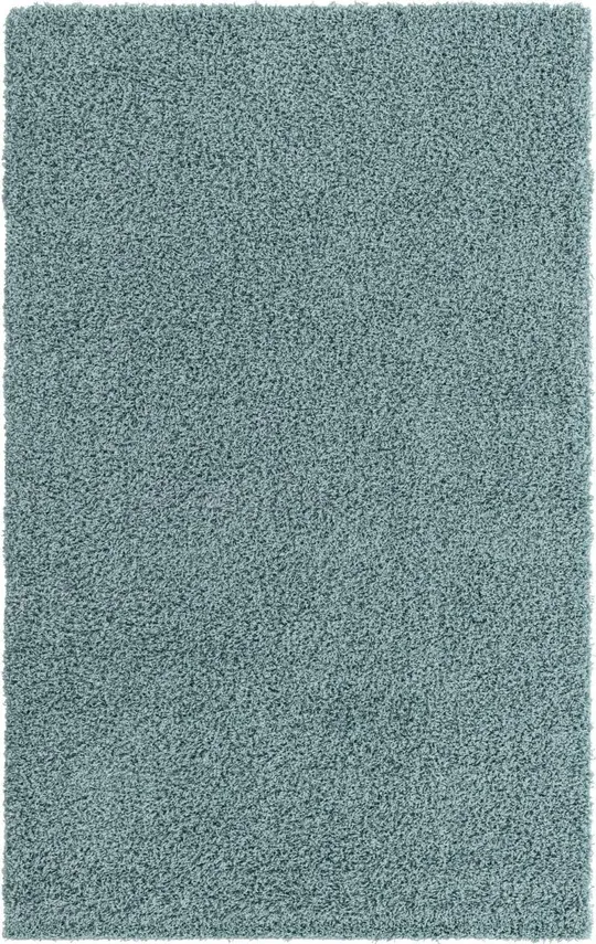 Unique Loom 3151388 5 x 8 ft. Solid Shag Oval Rug Slate Blue