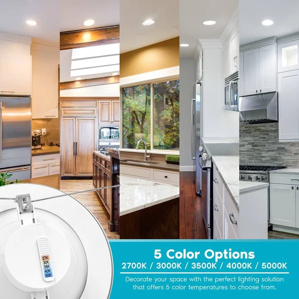 Luxrite 5/6x22 LED Recessed Downlight - Color Selectable 2700K - 5000K, Dimmable Can Light, 1100lm, Baffle Trim 16-Pack