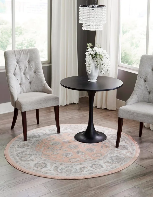 Aurelia 3 ft Round Rose Floral Area Rug