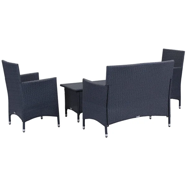 Safavieh Figueroa 4 Piece Outdoor Set - Titanium - Sand