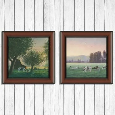 Farm Life IV - 2 Piece Picture Frame Photograph Print Set on Paper August Grove Format: Brown Framed Paper, Size: 17x22 H x 34x2