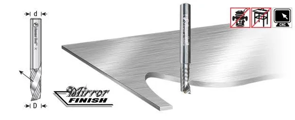 Amana Tool 51489 Solid Carbide CNC Spiral &O& Single Flute - Aluminum Cutting 1/2 Dia x 1-5/8 x 1/2 Shank x 3-1/2 inch Long Up-Cu