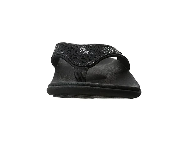 Spenco Cheetah Print Sandal Women's, Black, 9