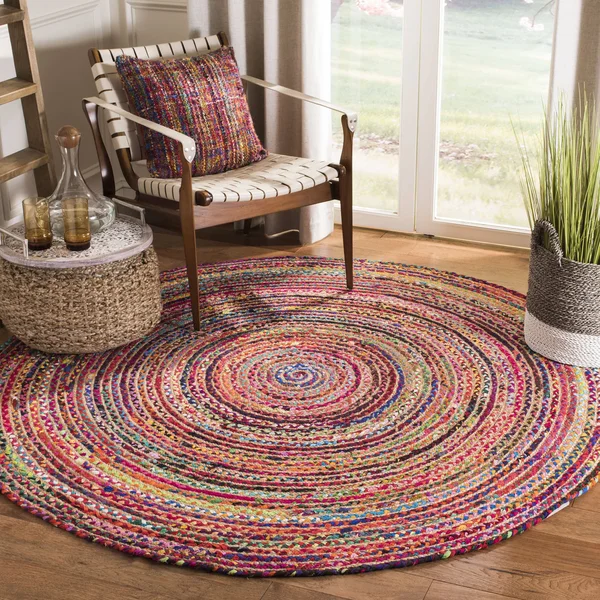Safavieh Cape Cod Rug Collection CAP702Q - Red - Multi - 4& x 4& Round