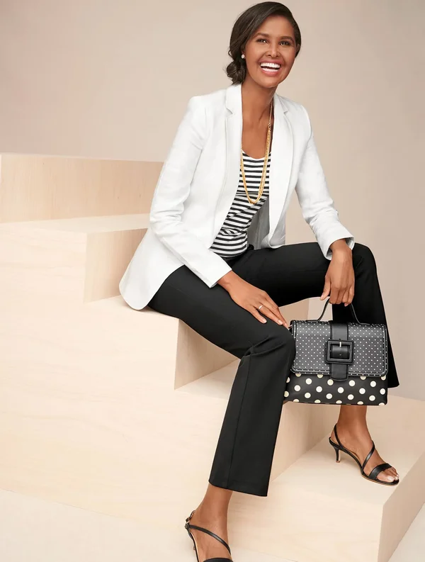 Refined Bi-Stretch Barely Boot Pants - Charcoal Grey Heather - 12 Talbots