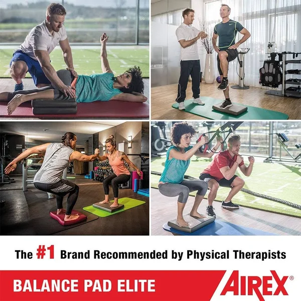 Airex Elite Gym Physical Therapy Workout Yoga Exercise Foam Balance Pad, Gray, Grey