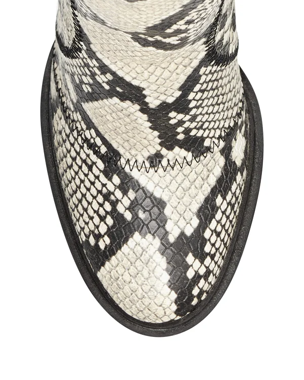 Vince Camuto Women's Erettie Lug Sole Platform Booties - Black/White Snake