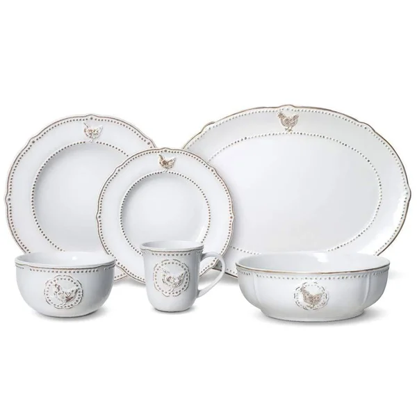 Farmhouse Hen Service for 8 with Serveware