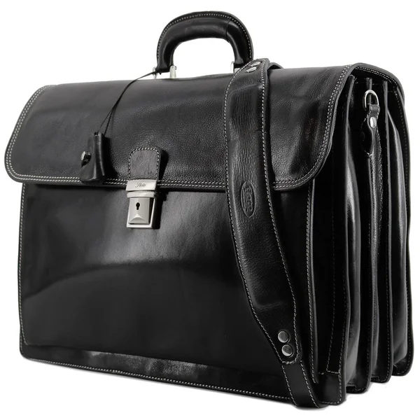Floto Firenze Leather Briefcase Black