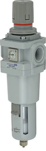 PneumaticPlus Saw600-n06bg Compressed Air Filter Regulator Piggyback Combo 3/4 inch NPT - Poly Bowl - Manual Drain, Bracket, Gaug