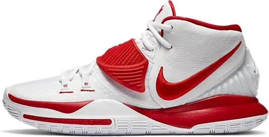 Nike Kyrie 6 &White University Red& White/White/University Red Basketball Shoes/Sneakers CZ4938-100 (Size: US 9)
