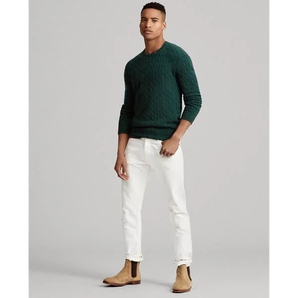 Ralph Lauren Men's Cable-Knit Cashmere Sweater - Size Xs in College Green