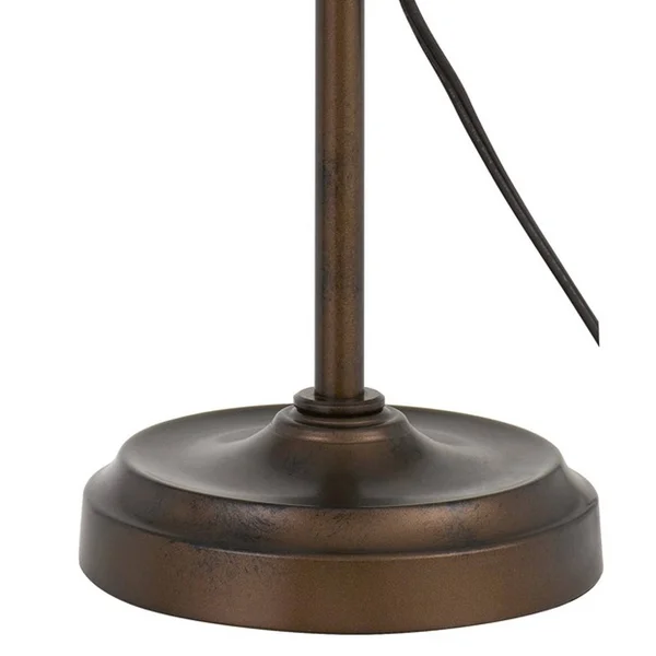 Adjustable Height Metal Desk Lamp with Dome Shade, Rustic Bronze