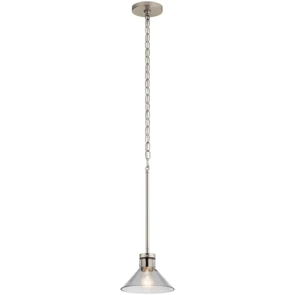Kichler Sley Brushed Nickel Modern/Contemporary Tinted Glass Cone Mini Pendant Light, 82332