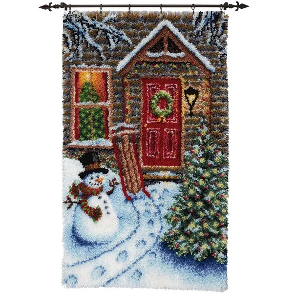 Herrschners Holiday Door Latch Hook Kit - 76 x 127cm, 100% Acrylic