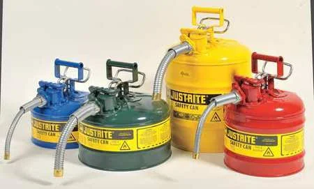 Justrite 7225430 Green Type II Safety Can, 1x22 Hose, 2.5 Gallon