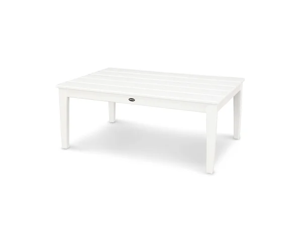 POLYWOOD Newport 28x22 x 42x22 Coffee Table - White, 42" x 17" x 27.38"