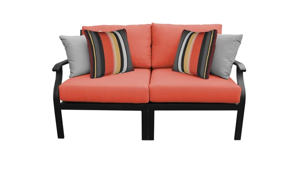 Kathy Ireland Homes & Gardens Madison Ave. 2 Piece Outdoor Aluminum Patio Furniture Set 02A in Persimmon - TK Classics Madis