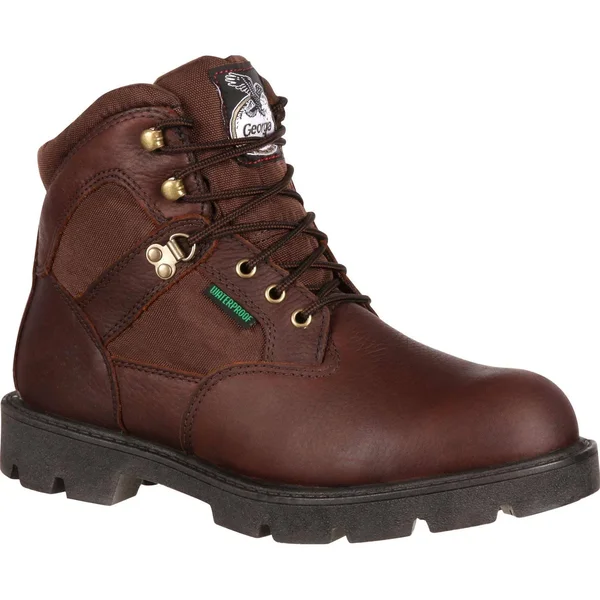Georgia Boot Men's 6 in. Homeland Waterproof Work Boot - G106, Brown
