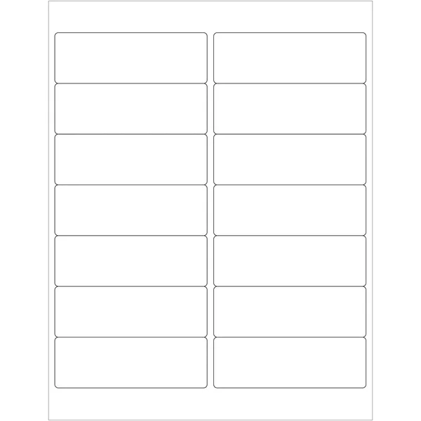 4x22 x 1 1/3x22 White Rectangle Laser Labels - Master Case - 14000/Case