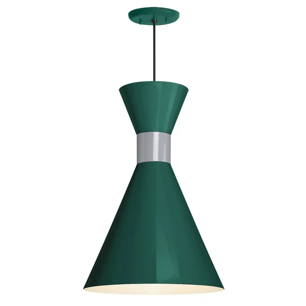 Mid Century Pendant Light in Green by Troy RLM Lighting (5DMC10MHGFLG-BC)