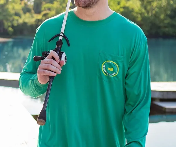 FieldTec Pocket Tee - Long Sleeve Small, Kelly Green