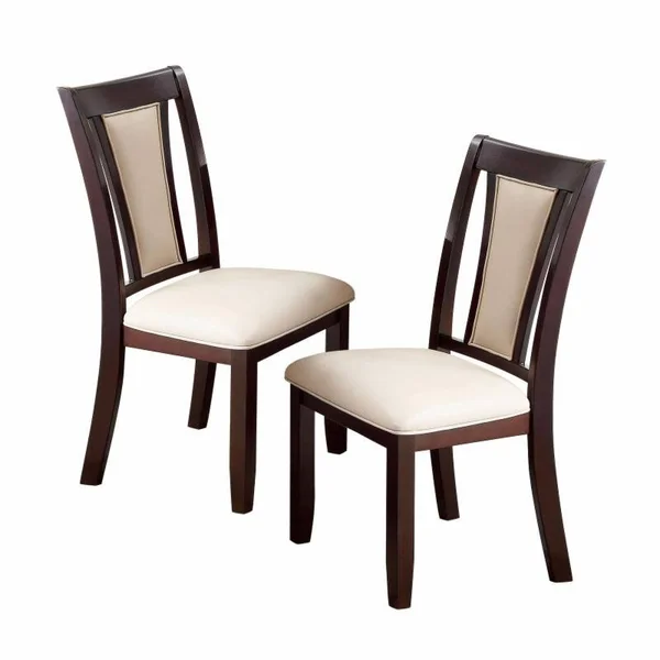 Furniture of America Mullican Leatherette Dining Side Chair - Set of 2