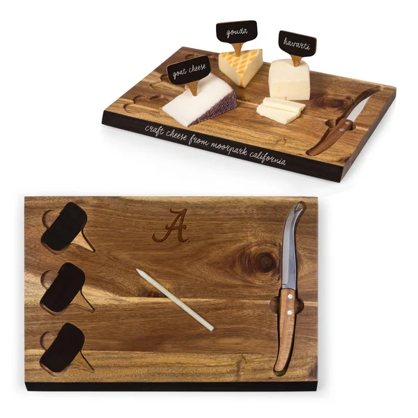 Alabama Crimson Tide Delio Acacia Cheese Board and Tools Set