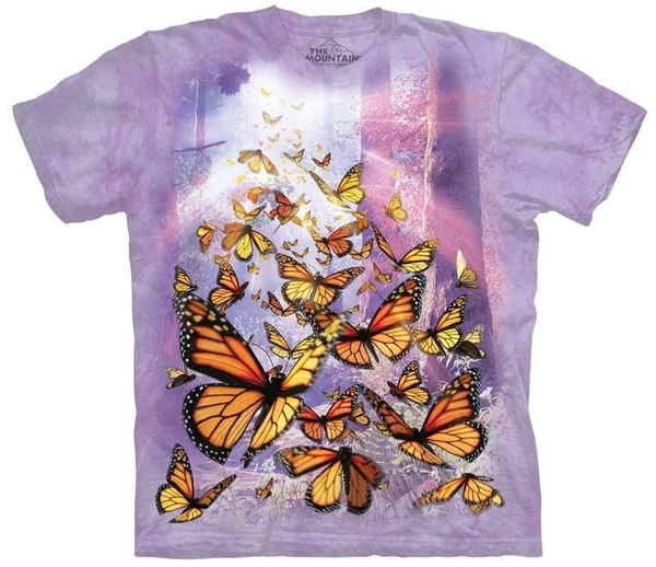 The Mountain Adult Unisex T-Shirt - Monarch Butterflies 5XL - Purple
